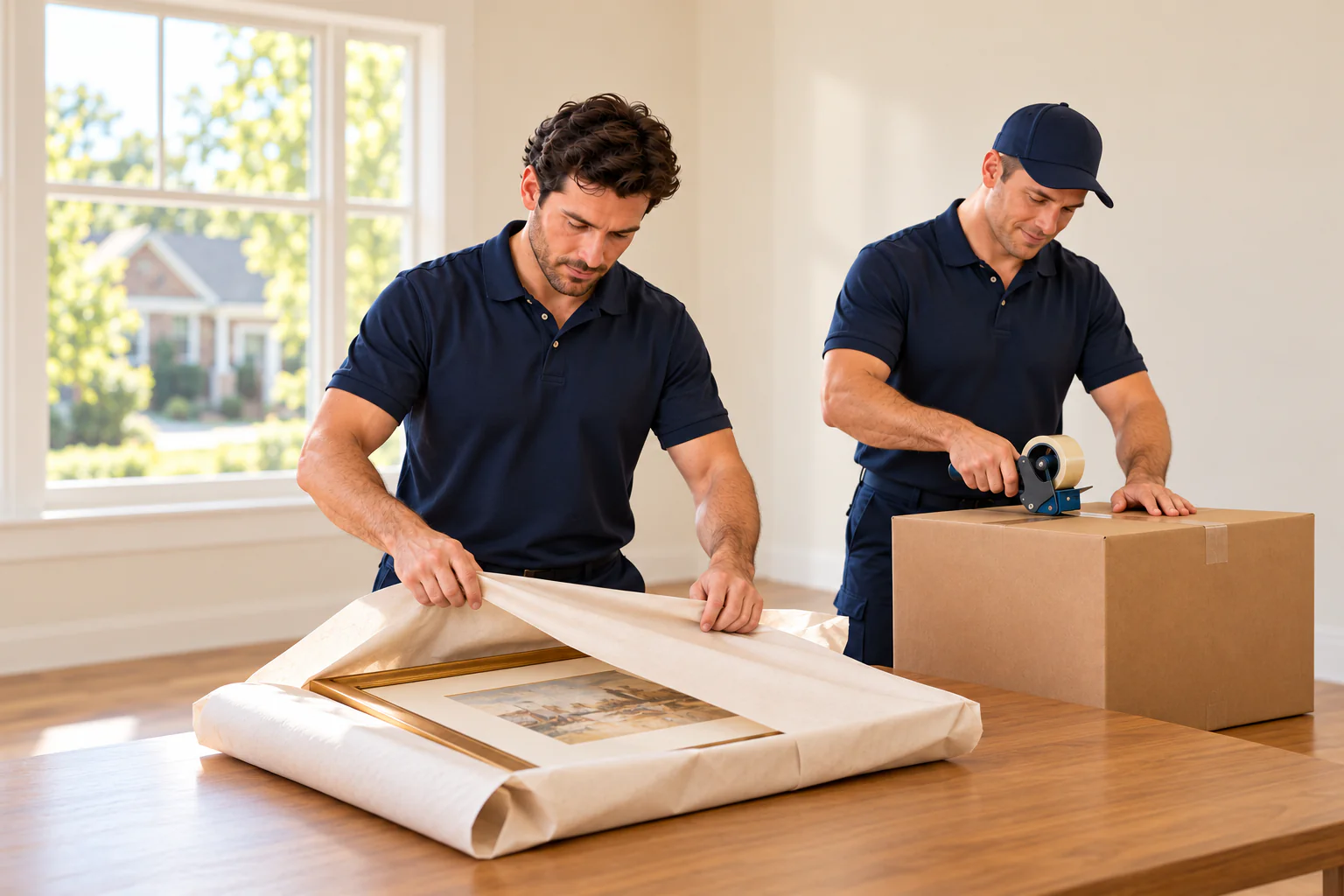 Movers carefully packing household belongings in Spring Hill, TN Movers carefully packing household belongings in Spring Hill, TN